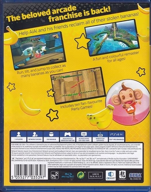 Super Monkey Ball Banana Blitz HD - PS4 (B Grade) (Genbrug)
